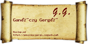 Ganóczy Gergő névjegykártya